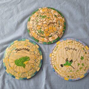 3 Decorative Steppingstones Patience Peace Hope Inspirational Garden Decor